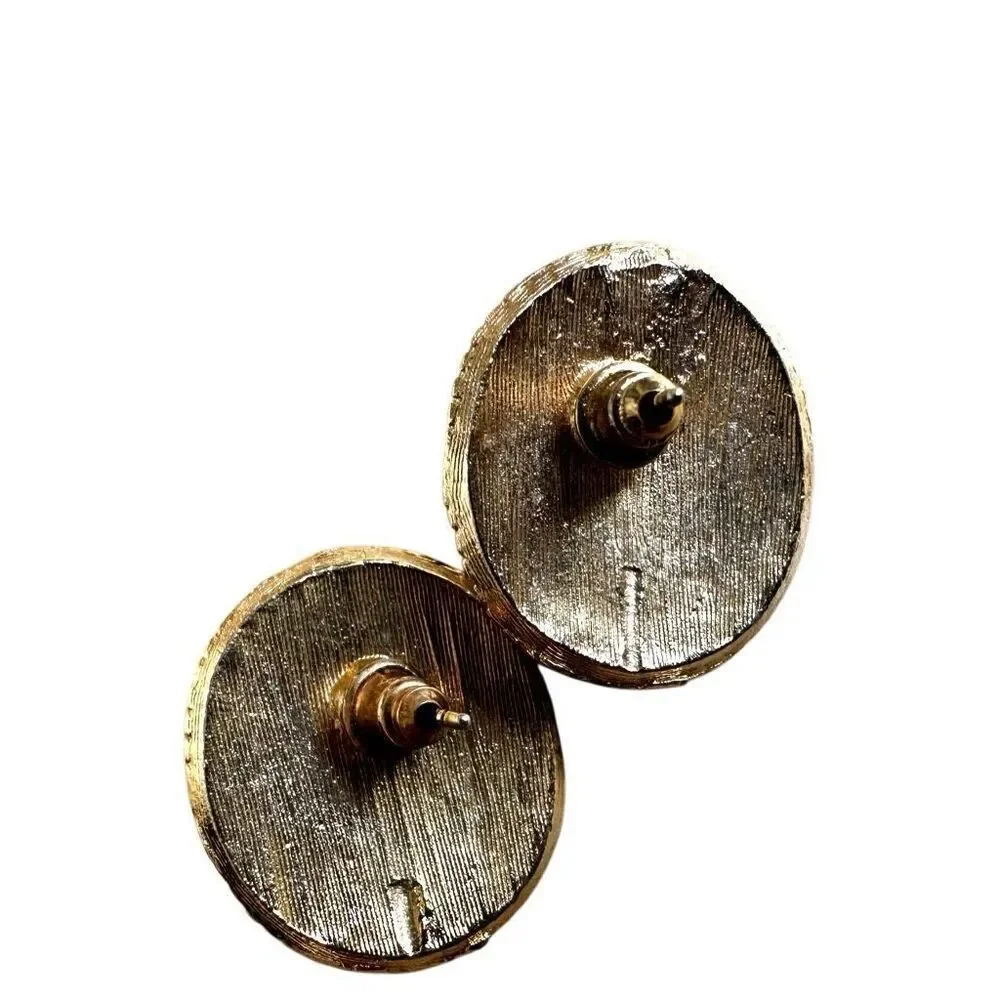 Vintage-Style Faux Pearl & Rhinestone Oval Stud Earrings